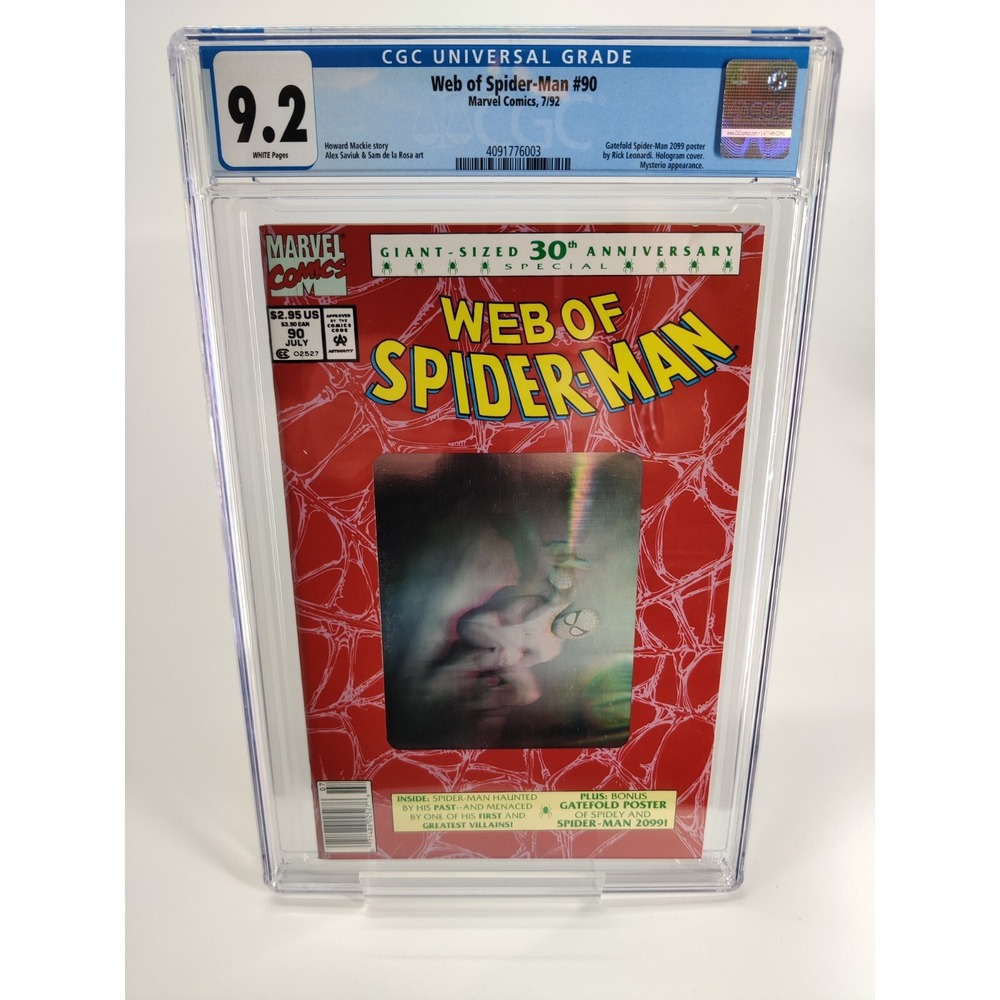 Web of Spider-Man #90, CGC 9.2, Newsstand, Gatefold Spider-Man 2099 Poster